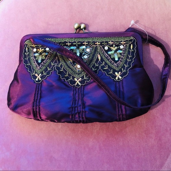 plum evening bag